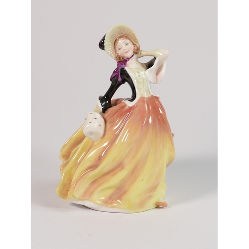 128 - Royal Doulton Lady figure Autumn Breezes HN2131 Orange Colourway