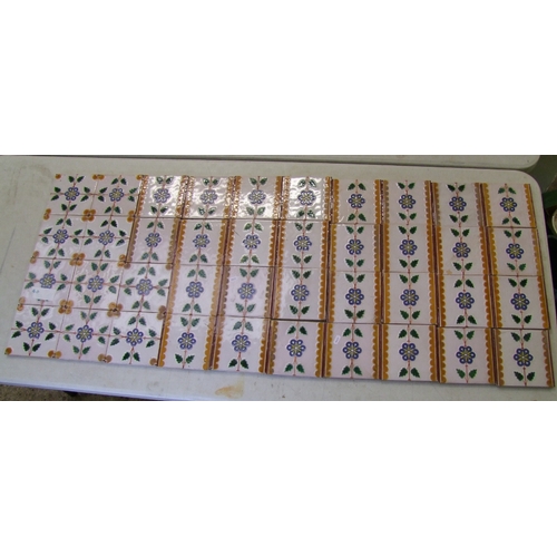 126 - 40 x Minton & Co tiles with floral design, 15cm x 15cm x 12mm thick (40).