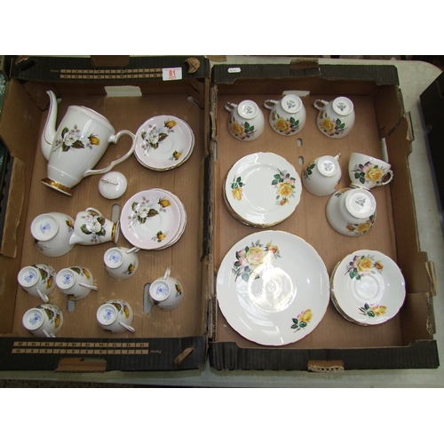 81 - A mixed collection of ceramic items to include Gladstone  15 pc coffee set, together with Delphine p... 