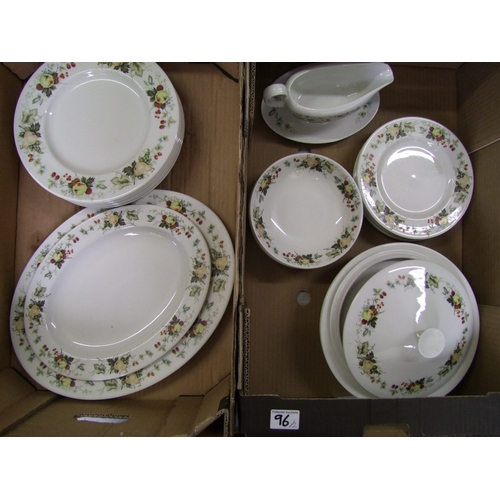 96 - Royal Doulton Dinnerware items in the Miramont pattern to include 2 Oval Platters, 6 Dinner plates, ... 