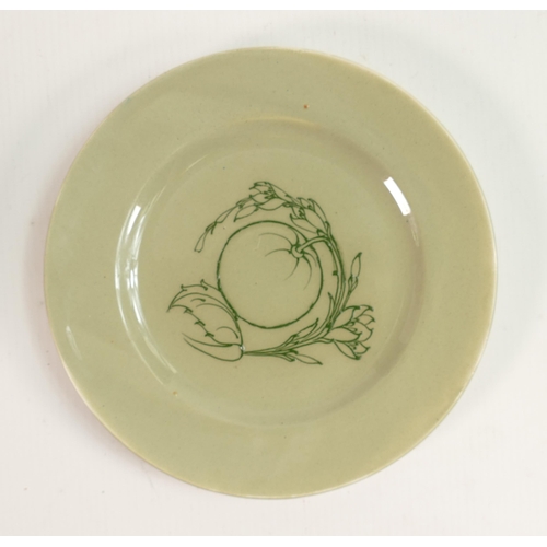 183h - Richard Dennis Tubelined Side Plate Decorated with Tomato Outline, diameter 18.3cm