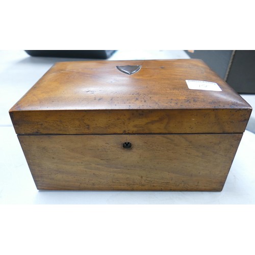 15F - Edwardian Walnut Jewellery Box, length 26.5cm