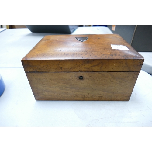 15F - Edwardian Walnut Jewellery Box, length 26.5cm