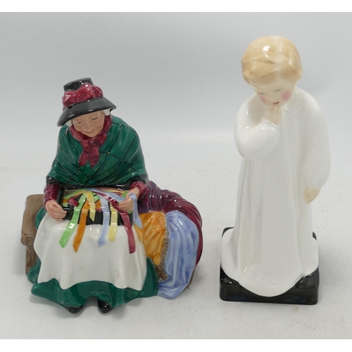 105 - Royal Doulton Figures Darling Hn1319 & Seconds Character Figure Silks & Ribbons(2)