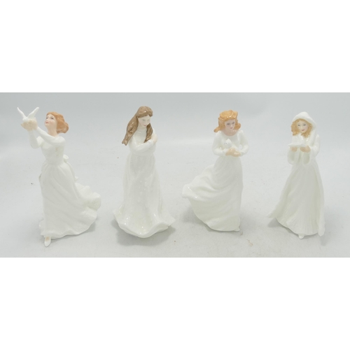 142 - Royal Doulton Small Lady Figures Loving You, Christmas Carol, Embrace, Thinking of You(4)
(all boxed... 