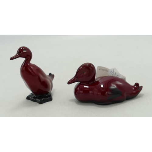 15 - Royal Doulton Flambe Ducklings, tallest 7cm(2)