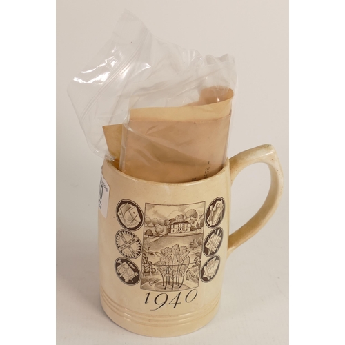 150 - Wedgwood scarce 1940 Barlaston Factory commemorative mug, celebrating the first firing biscuit & Glo... 