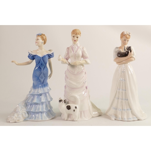 214 - Royal Doulton Lady Figures Kimberley Hn3379, Courtney Hn3869 & Lucy Hn3858(3)