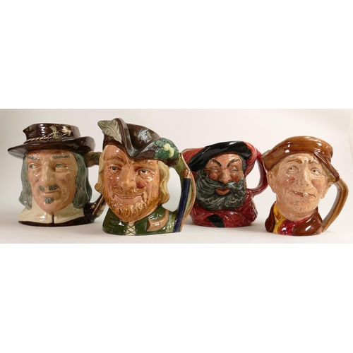 232 - Royal Doulton Large Character Jugs Robin Hood D6527, Arry, Izaak Walton D6404 & Falstaff D6287(4)