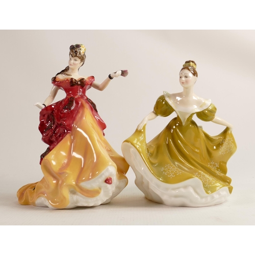 269 - Royal Doulton Lady Figures Belle Hn3703(with cert) & Lynne Hn2329(seconds)(2)