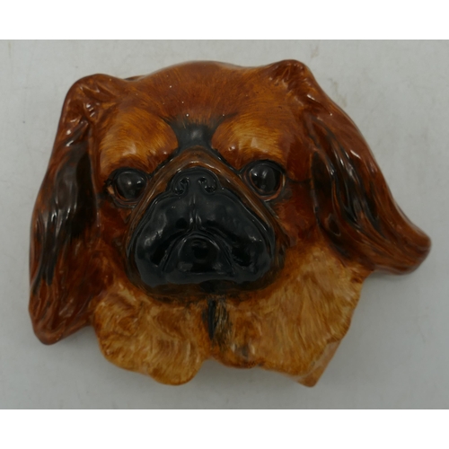 426 - Crown Devon Fieldings Champion Pekingese Dog Bust Toydom Man-Zee Wall Plaque