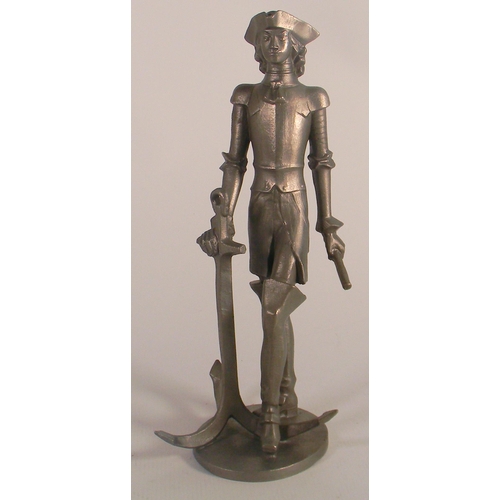 51 - Large Cast Metal Figure of Sailor in 18th Century Uniform, height 36cm