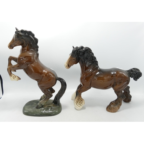 81 - Beswick Cantering Shire 975 & Rearing Welsh Cob 1014(2)