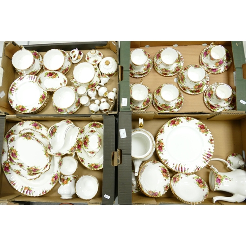 900 - Large collection of Royal Albert Old Country Roses tea and dinner ware including coffee pot, tea pot... 