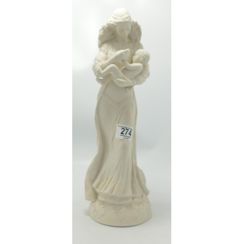 307 - Coalport Parian Figure of Lady & Child: height 37cm