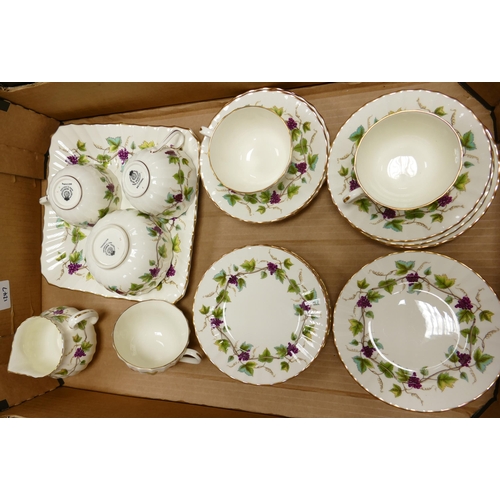 1247 - Royal Worcester Bacchanal patterned  part tea set