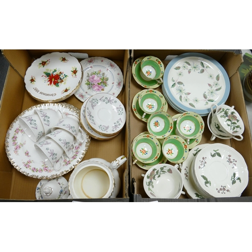 1266 - A mixed collection of items to include used Royal Albert Brigadoon teapot, similar dimity rose patte... 