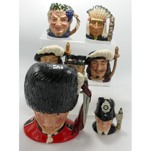 195 - Royal Doulton  character jugs to include large The Guardsmans D6755 (2nds), Bacchus, North American ... 