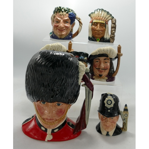 195 - Royal Doulton  character jugs to include large The Guardsmans D6755 (2nds), Bacchus, North American ... 