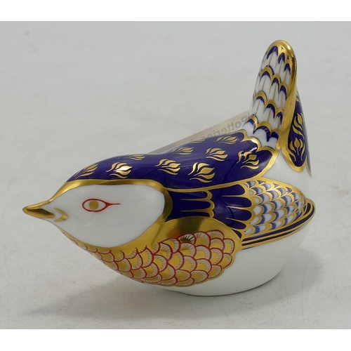 345 - Boxed Royal Crown Derby Wren Paperweight