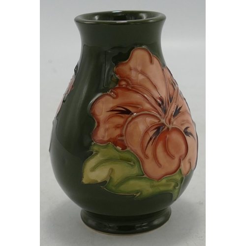 424 - Moorcroft Hibiscus on Green Ground Vase