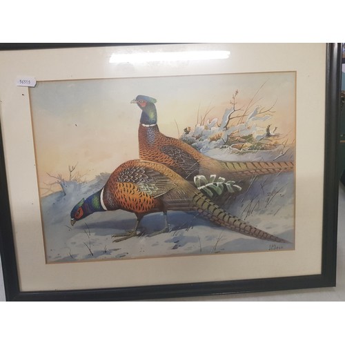 25 - A group of three framed Edwardian watercolours by James Edwin Dean (1880-1935), depicting pheasants,... 