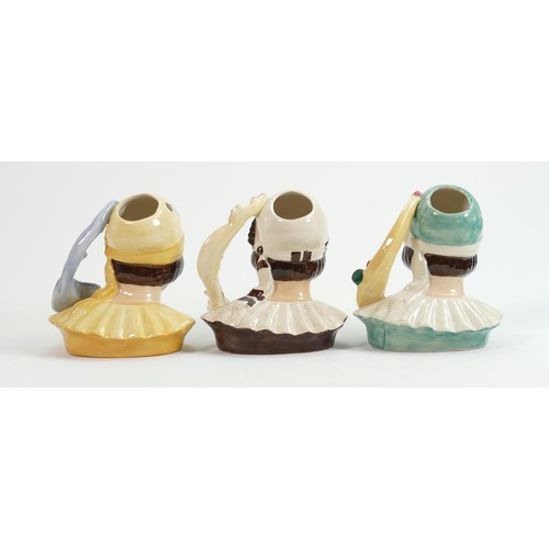 326 - Kevin Francis limited edition Art Deco girl character busts with differing handles to include: Masqu... 