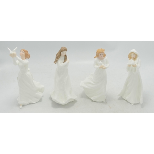 29 - Royal Doulton Small Lady Figures Loving You, Christmas Carol, Embrace, Thinking of You(4)
(all boxed... 