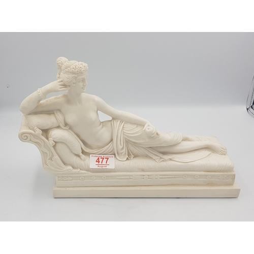 171 - Reconstituted Italian marble figure of a recumbent lady.