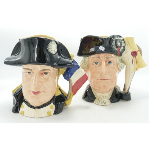 173 - Royal Doulton Large  Double Sided Character Jugs to include Napoleon & Josephine D6750 & George Wash... 