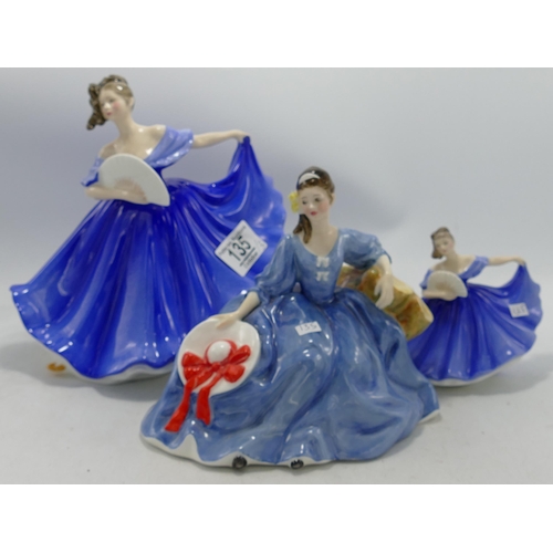 135 - Royal Doulton Lady Figures Eileen Hn2791, Elyse Hn2429 & Mini Eileen, all seconds (3)