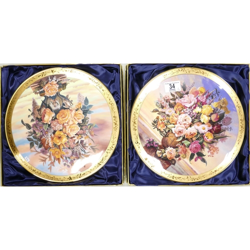 34 - Boxed Royal Albert Tomorrows Wall Plaques , diameter 28cm(2)