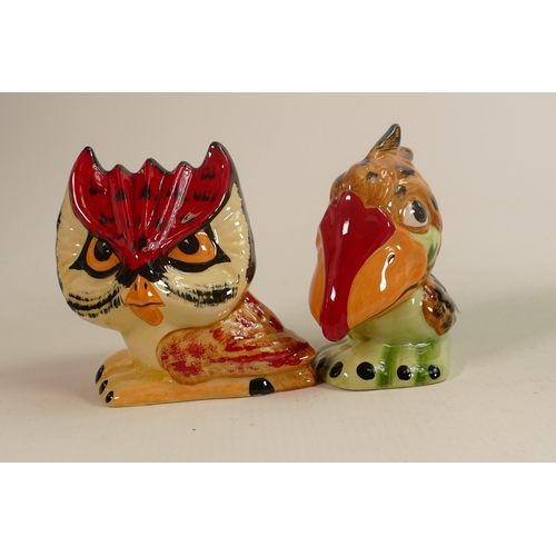 43 - Lorna Bailey pair of tiny birds Hootie the Owl and Wally the Wader