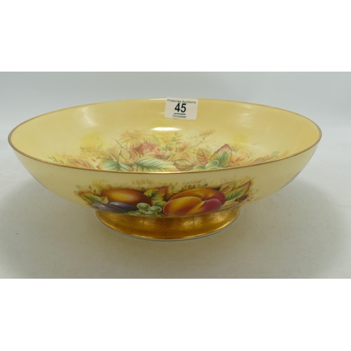 45 - Large Aynsley Orchard Gold Patterned Fruit Bowl, diameter 26.5cm