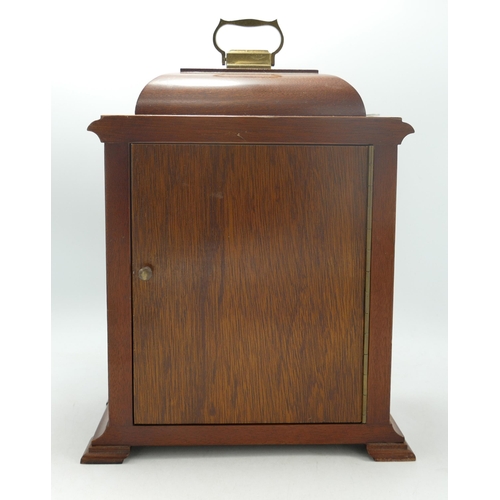 606 - Mahogany Cased Stewart Mantle Clock, height 33cm