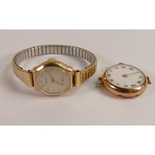 628 - Two 9ct gold ladies wrist watches