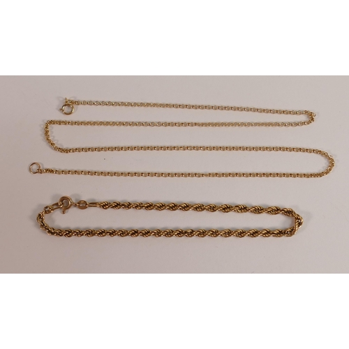 661 - 9ct gold chain & bracelet, weight 5.0g.