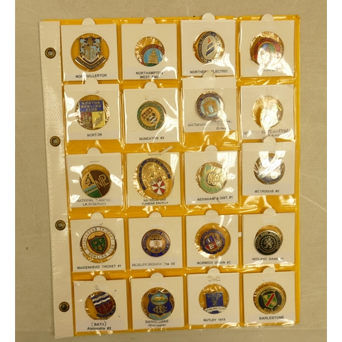 667 - English Bowling club enamel badges x 20 on one page.  This is one lot of 15 similar lots offered by ... 