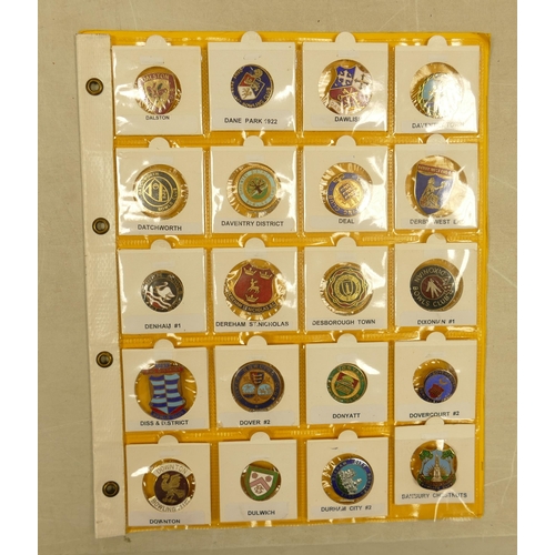 668 - English Bowling club enamel badges x 20 on one page.  This is one lot of 15 similar lots offered by ... 