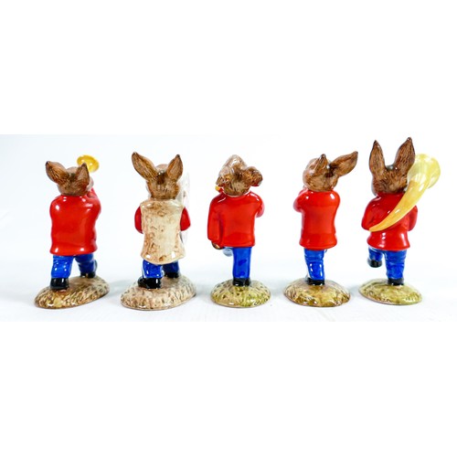 9 - Royal Doulton Bunnykins figures from the Oompah Band - in a red colourway - 50th anniversary set com... 