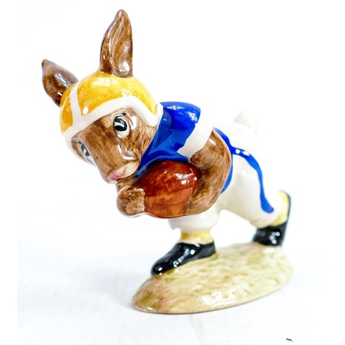 12 - Royal Doulton Bunnykins figure Touchdown DB97, University of Michigan colours.