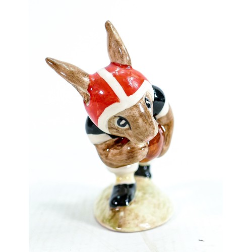 13 - Royal Doulton Bunnykins figure Cincinnati college Touchdown DB98 black, white and red colourway, lim... 