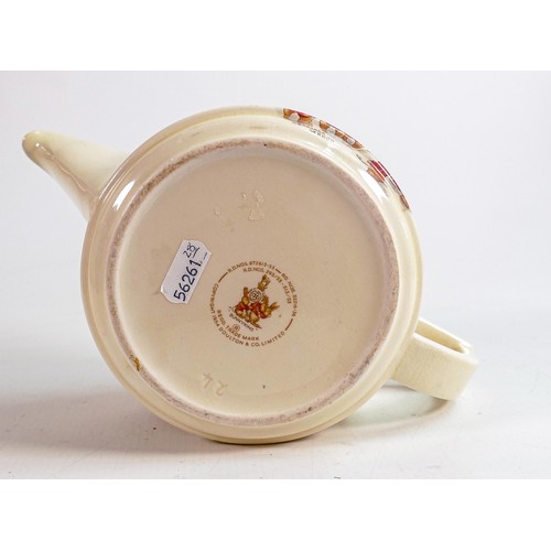 34 - Royal Doulton Barbara Vernon signed teapot, height 12cm.