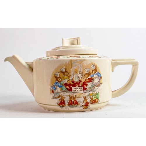 34 - Royal Doulton Barbara Vernon signed teapot, height 12cm.