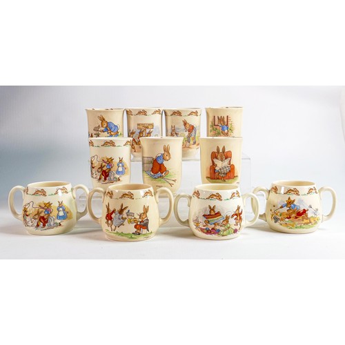 40 - Royal Doulton Bunnykins Barbara Vernon signed beakers x 7 and 4 unsigned mugs.