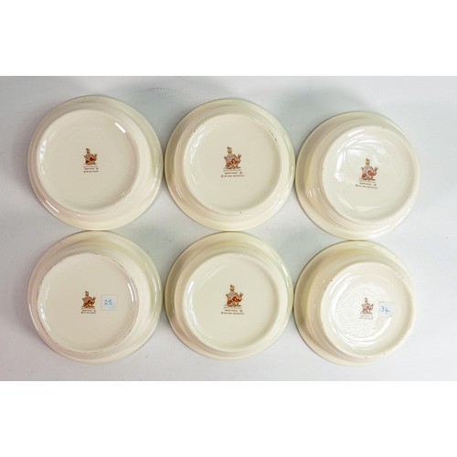 44 - Six Royal Doulton Bunnykins oatmeal dishes, each 16cm. (6)