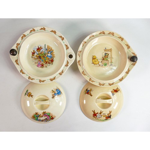 46 - Two Royal Doulton Bunnykins babywarmer sets, each diameter 20cm. (2)