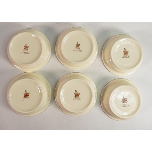 61 - Royal Doulton Bunnykins small round baby plates, each 16cm. (6)