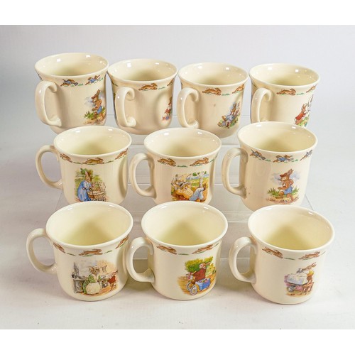 68 - Royal Doulton Bunnykins one handled Hug a Mugs. (10)