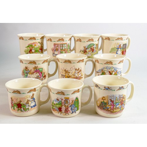 69 - Royal Doulton Bunnykins one handled Hug a Mugs. (10)